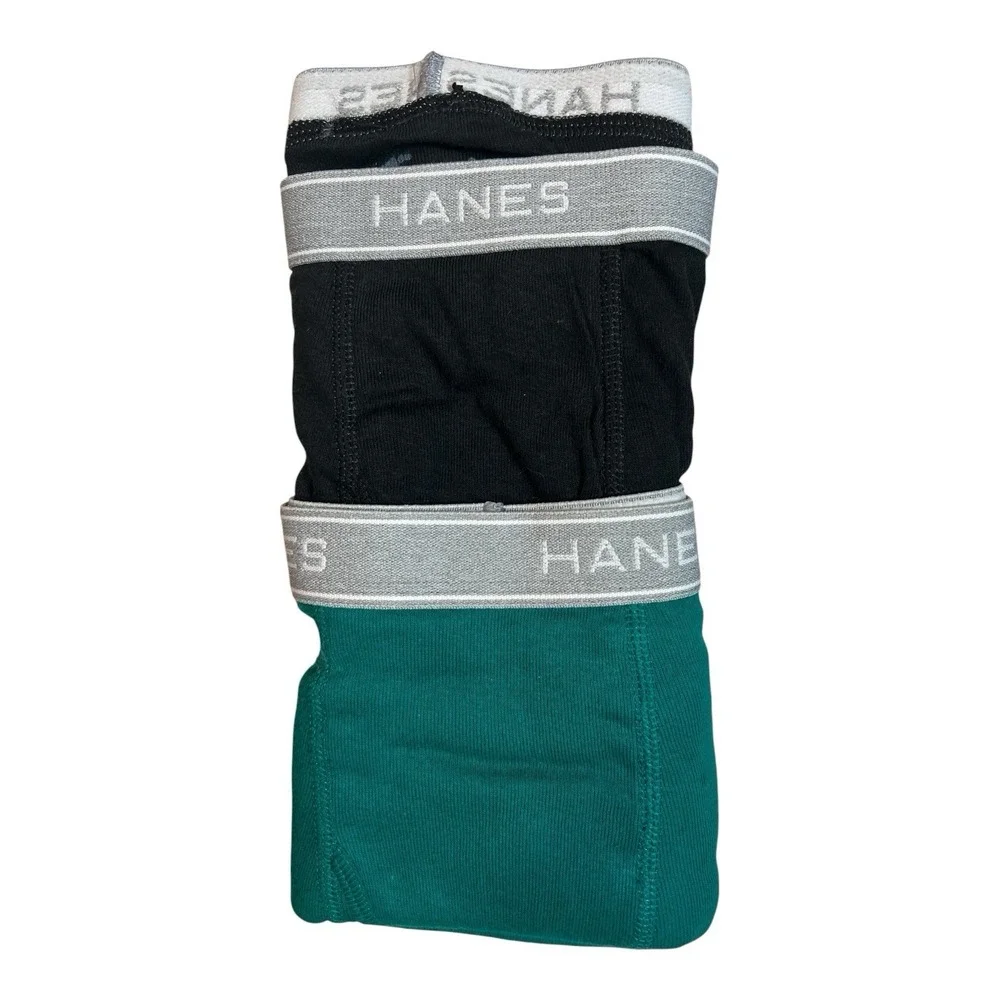 Hanes Comfort Flex Fit Men's Briefs 2 Pack Size XL Black Green Open Package